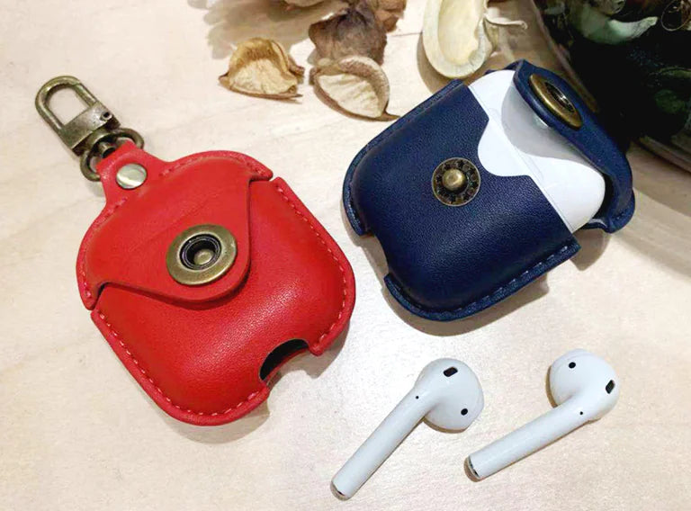 Leather Case for AirPods - Shockproof Bluetooth Cover